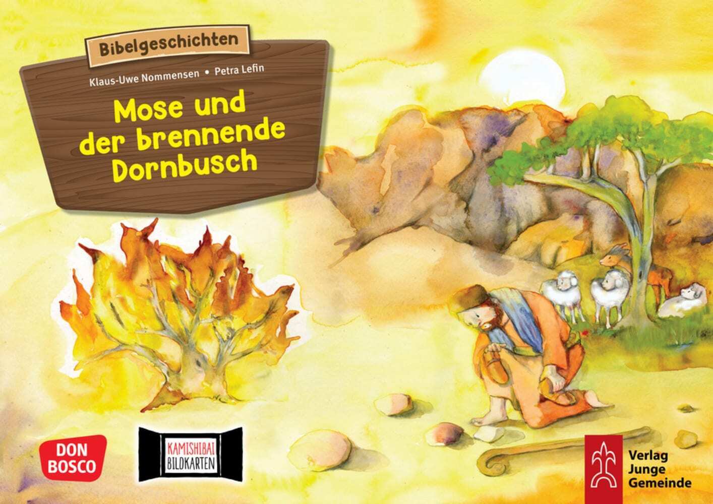 Mose und der brennende Dornbusch. Exodus Teil 4. Kamishibai Bildkartenset. main product photo