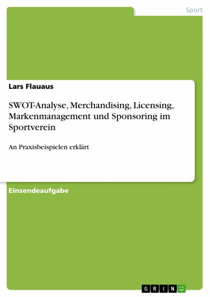 SWOT-Analyse, Merchandising, Licensing, Markenmanagement und Sponsoring im Sportverein main product photo
