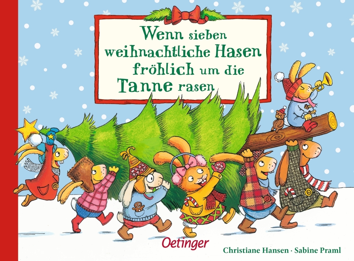 Wenn sieben weihnachtliche Hasen fröhlich um die Tanne rasen main product photo