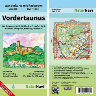 NaturNavi Wanderkarte mit Radwegen Vordertaunus