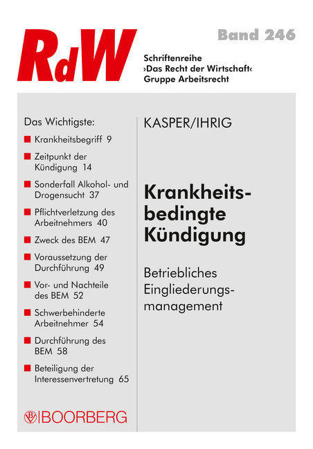 Krankheitsbedingte Kündigung main product photo