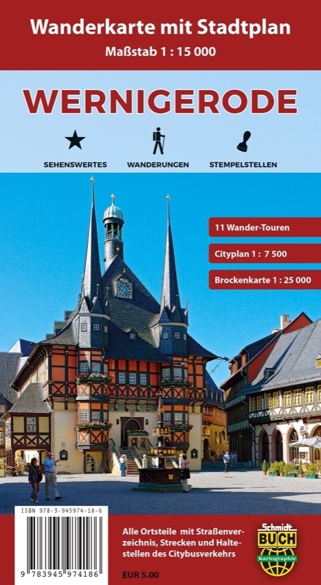 Wernigerode, Wanderkarte und Stadtplan main product photo