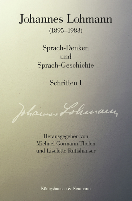 Johannes Lohmann (1895-1983) Sprachdenken und Sprachgeschichte main product photo