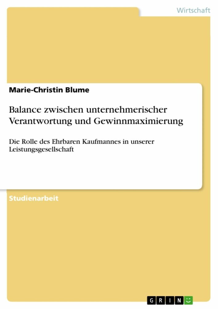 Balance zwischen unternehmerischer Verantwortung und Gewinnmaximierung main product photo