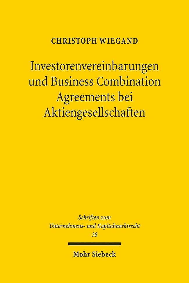 Investorenvereinbarungen und Business Combination Agreements bei Aktiengesellschaften main product photo