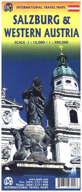 International Travel Map ITMSalzburg and Western Austria Travel Reference Map main product photo