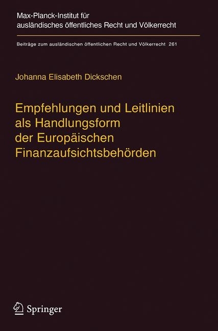 Empfehlungen und Leitlinien als Handlungsform der Europäischen Finanzaufsichtsbehörden main product photo