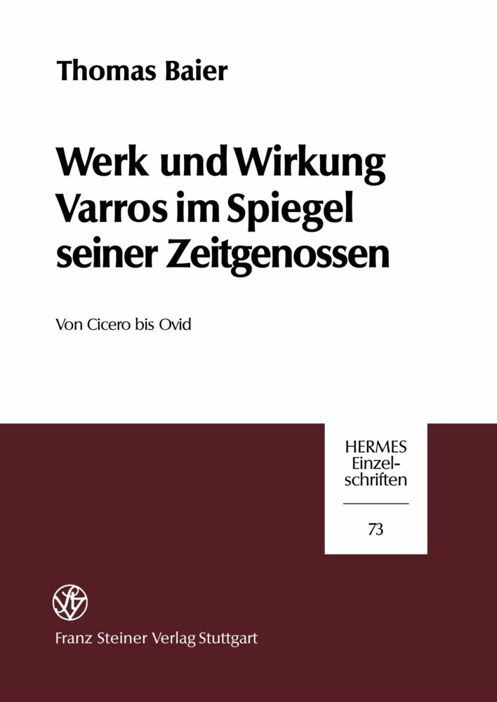 Werk und Wirkung Varros im Spiegel seiner Zeitgenossen main product photo
