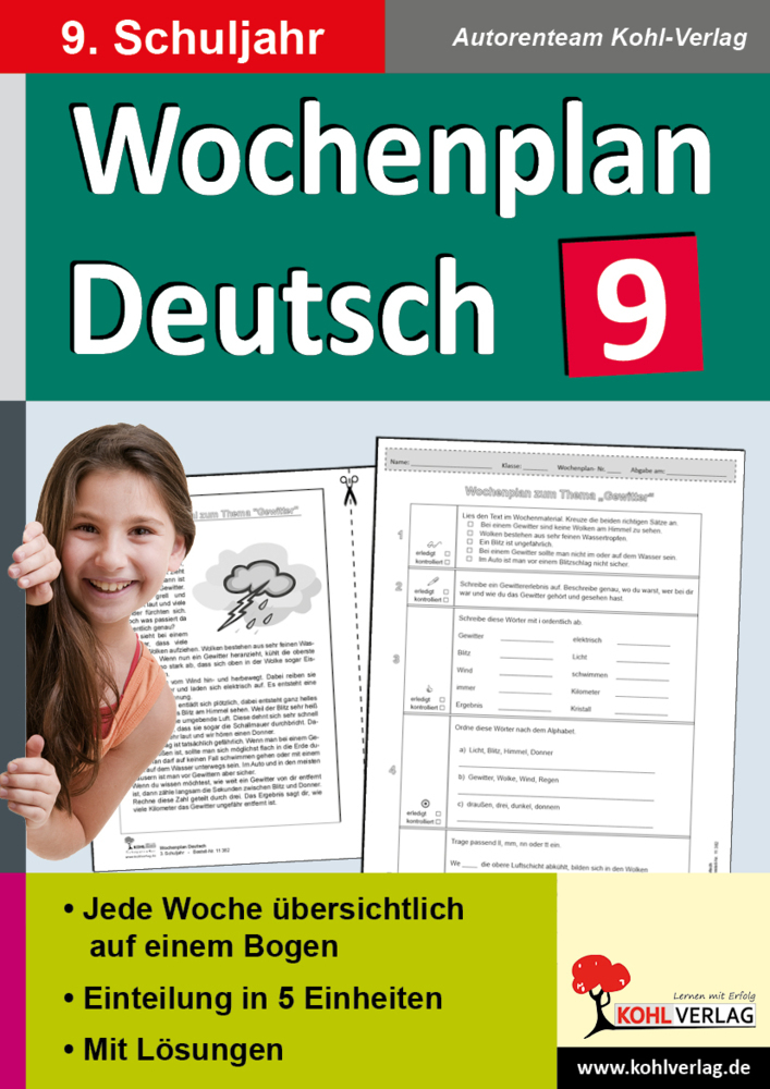 Wochenplan Deutsch / Klasse 9 main product photo