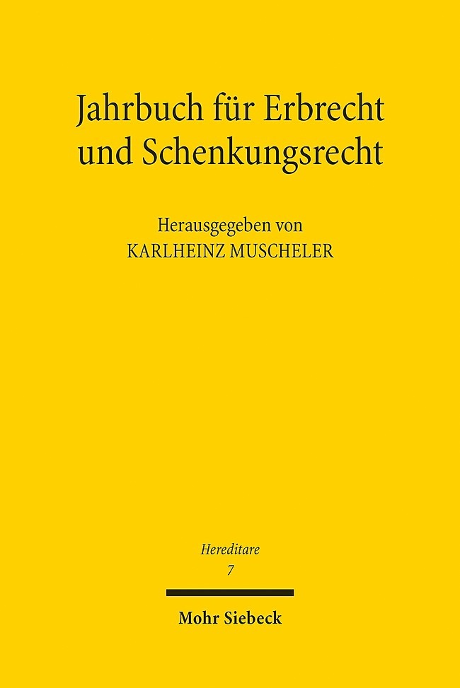Jahrbuch für Erbrecht und Schenkungsrecht. Bd.7 main product photo