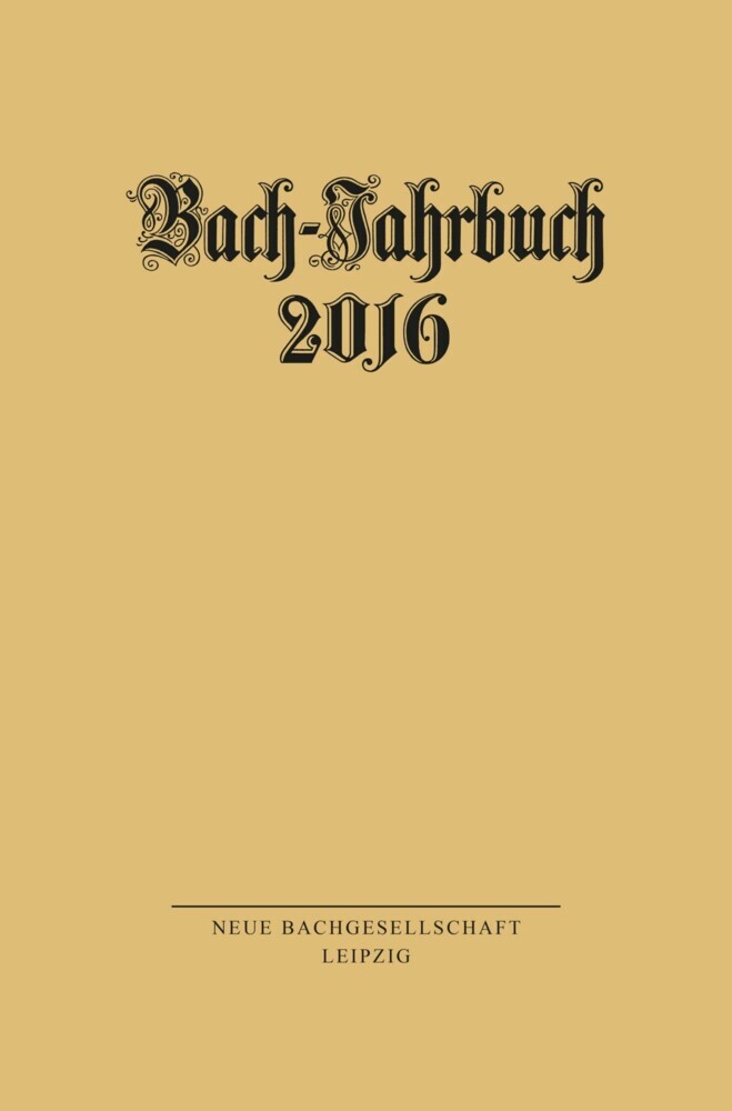 Bach-Jahrbuch 2016 main product photo