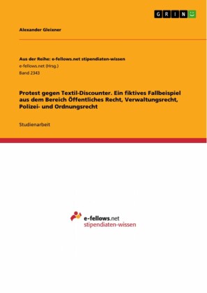 Protest gegen Textil-Discounter. Ein fiktives Fallbeispiel aus dem Bereich Öffentliches Recht, Verwaltungsrecht, Polizei- und Ordnungsrecht