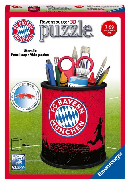 Ravensburger 3D Puzzle 11215 - Utensilo FC Bayern - 54 Teile - Stiftehalter für FC Bayern München Fans ab 6 Jahren, Schreibtisch-Organizer für Kinder main product photo