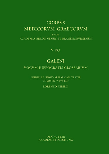 Galeni vocum Hippocratis Glossarium / Galeno, Interpretazione delle parole difficili di Ippocrate main product photo