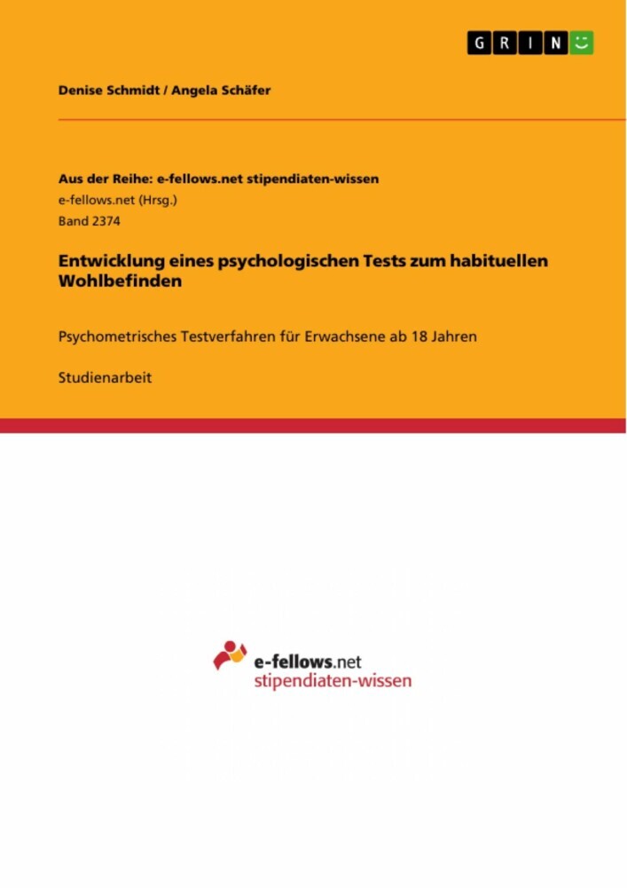 Entwicklung eines psychologischen Tests zum habituellen Wohlbefinden main product photo