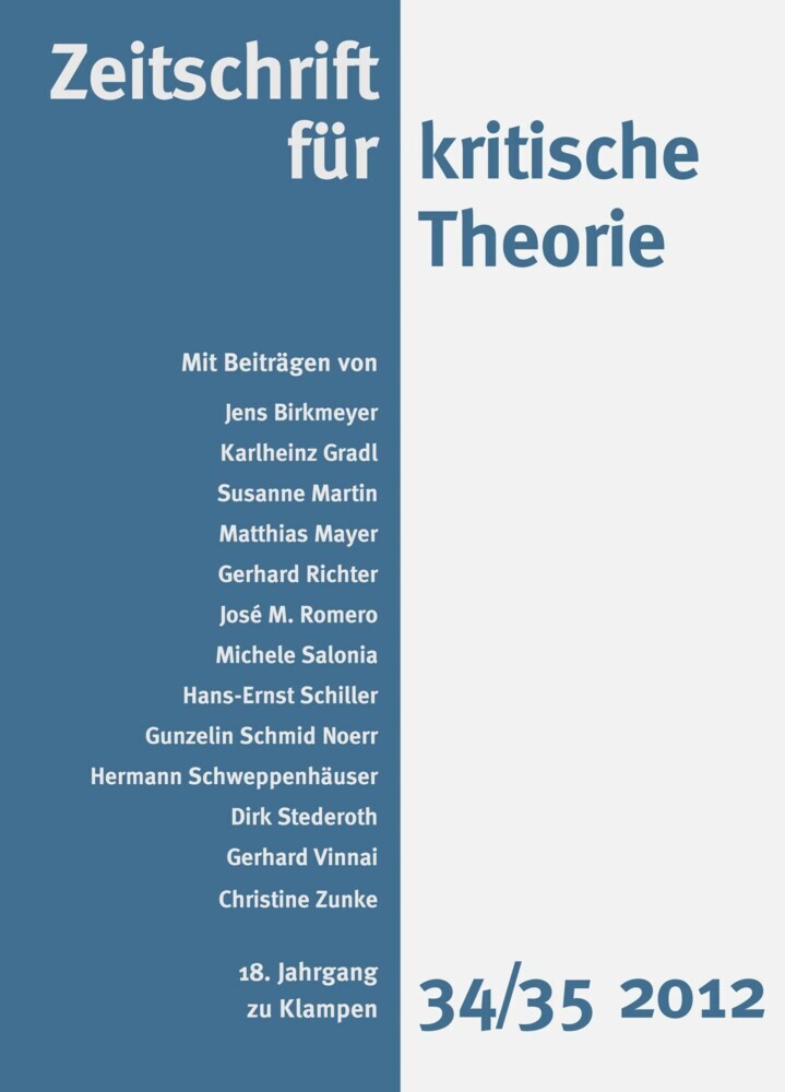 Zeitschrift für kritische Theorie / Zeitschrift für kritische Theorie, Heft 34/35 main product photo