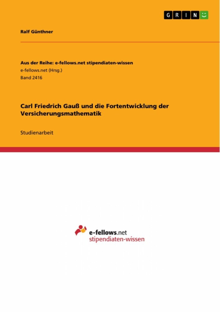 Carl Friedrich Gauß und die Fortentwicklung der Versicherungsmathematik main product photo