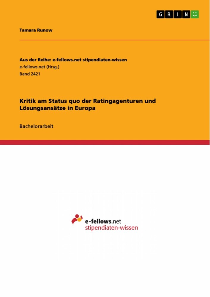 Kritik am Status quo der Ratingagenturen und Lösungsansätze in Europa main product photo