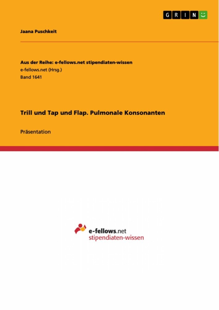 Trill und Tap und Flap. Pulmonale Konsonanten main product photo