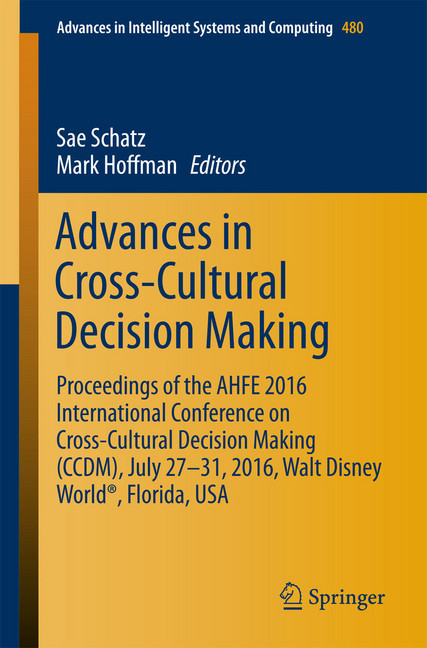 Advances in Cross-Cultural Decision Making main product photo