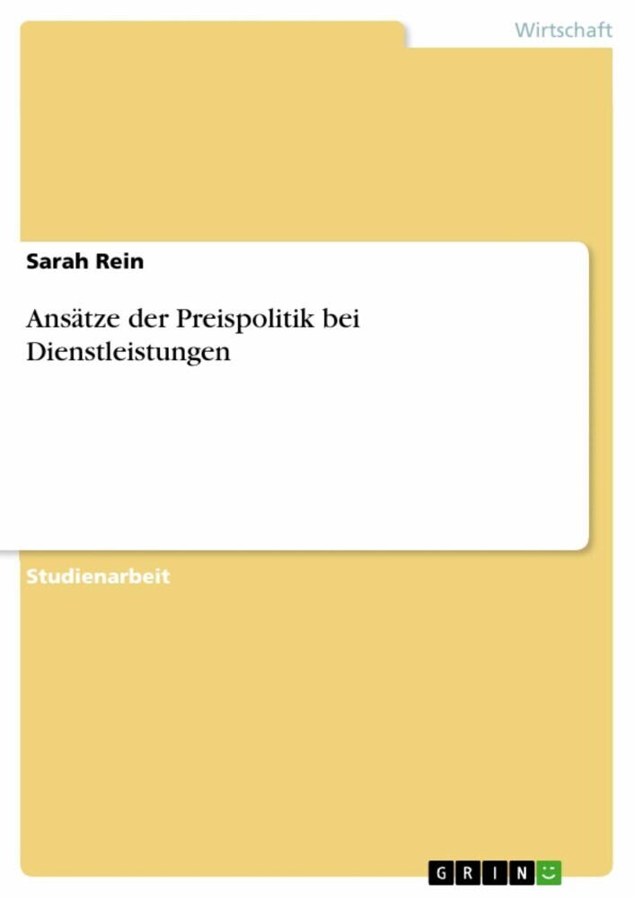Ansätze der Preispolitik bei Dienstleistungen main product photo