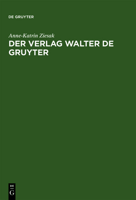 Der Verlag Walter de Gruyter main product photo