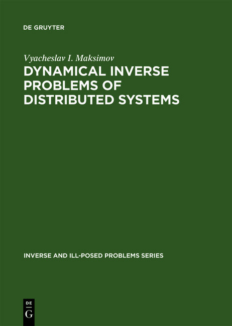 Dynamical Inverse Problems of Distributed Systems main product photo