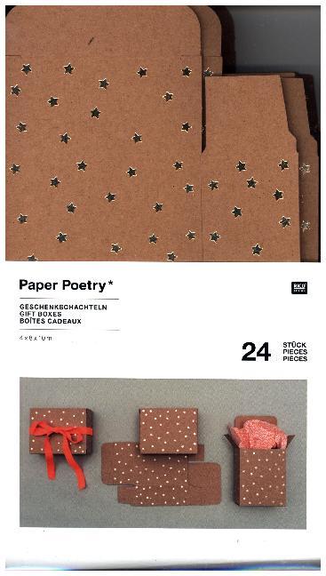 Adventskalender Boxen Kraftpapier/Gold, 24 Stück main product photo