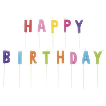 Kerzen Happy Birthday, Bunt main product photo