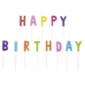 Kerzen Happy Birthday, Bunt