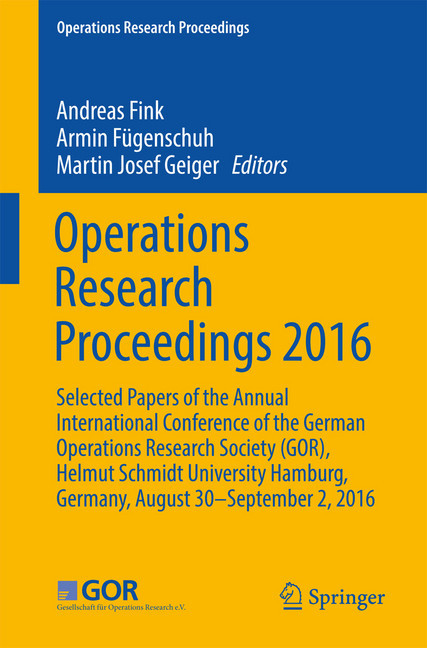 Operations Research Proceedings 2016 main product photo