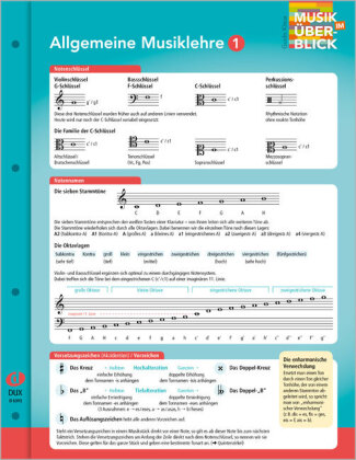 Allgemeine Musiklehre 1 "Musik im Überblick". Tl.1
