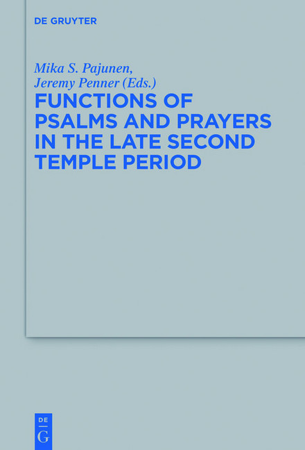 Functions of Psalms and Prayers in the Late Second Temple Period main product photo