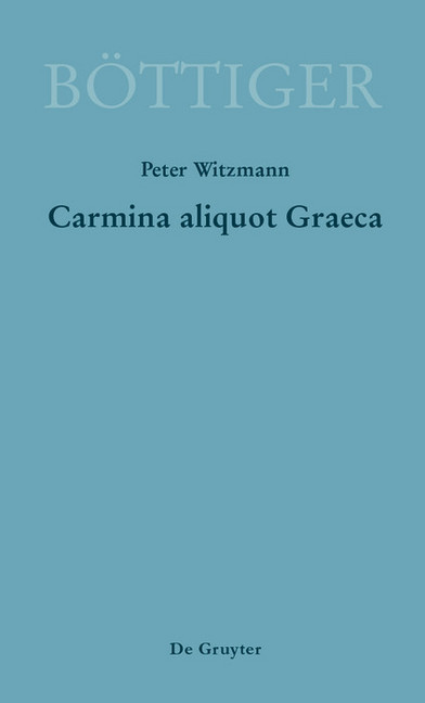 Carmina aliquot Graeca main product photo