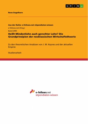 Heißt Mindestlohn auch gerechter Lohn? Die Grundprinzipien der neoklassischen Wirtschaftstheorie