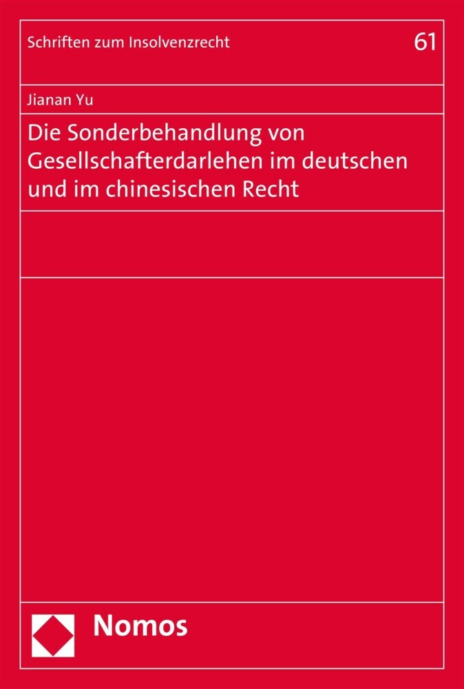 Die Sonderbehandlung von Gesellschafterdarlehen im deutschen und im chinesischen Recht main product photo