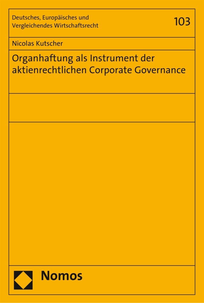 Organhaftung als Instrument der aktienrechtlichen Corporate Governance main product photo