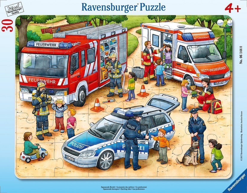 Ravensburger Kinderpuzzle - 06144 Spannende Berufe - Rahmenpuzzle für Kinder ab 4 Jahren, mit 30 Teilen main product photo