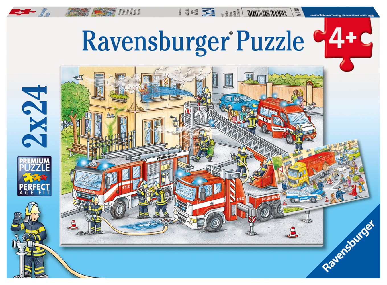 Ravensburger Kinderpuzzle - 07814 Helden im Einsatz - Puzzle für Kinder ab 4 Jahren, mit 2x24 Teilen main product photo