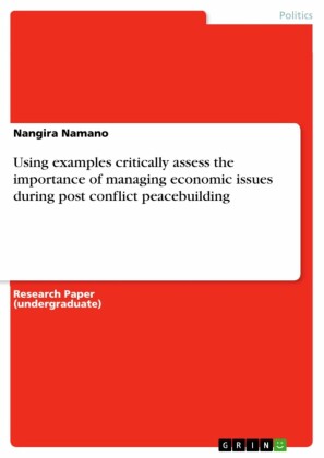 Using examples critically assess the importance of managing economic issues during post conflict peacebuilding