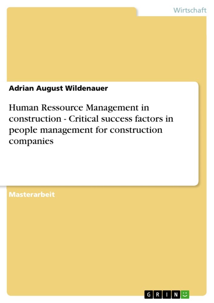 Human Ressource Management in construction - Critical success factors in people management for construction companies main product photo