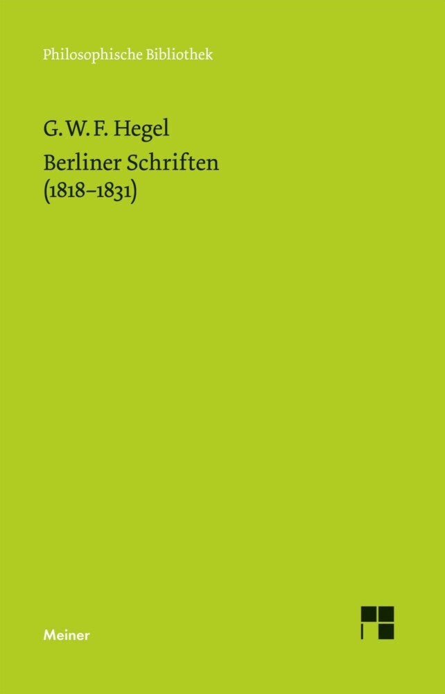Berliner Schriften (1818-1831) main product photo