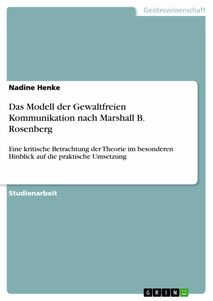 Das Modell der Gewaltfreien Kommunikation nach Marshall B. Rosenberg main product photo