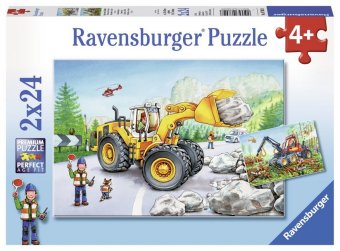 Ravensburger Kinderpuzzle - 07802 Bagger und Waldtraktor - Puzzle für Kinder ab 4 Jahren, mit 2x24 Teilen