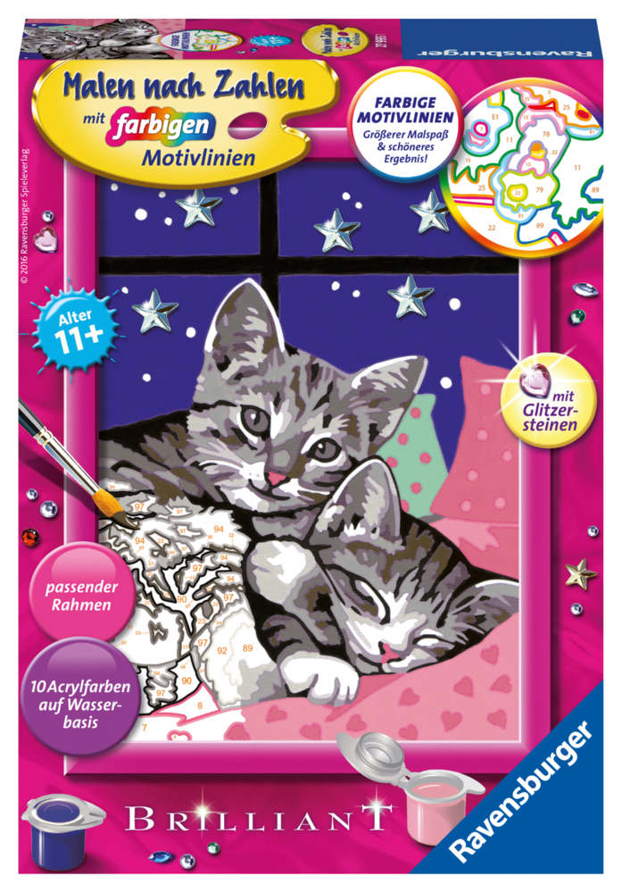Ravensburger Malen nach Zahlen 27995 - Schlafende Katzen - Kinder ab 11 Jahren main product photo