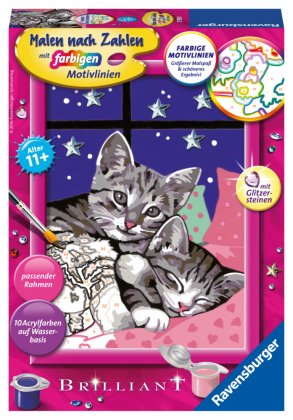 Ravensburger Malen nach Zahlen 27995 - Schlafende Katzen - Kinder ab 11 Jahren