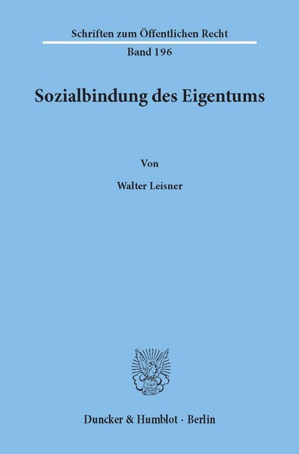 Sozialbindung des Eigentums. main product photo