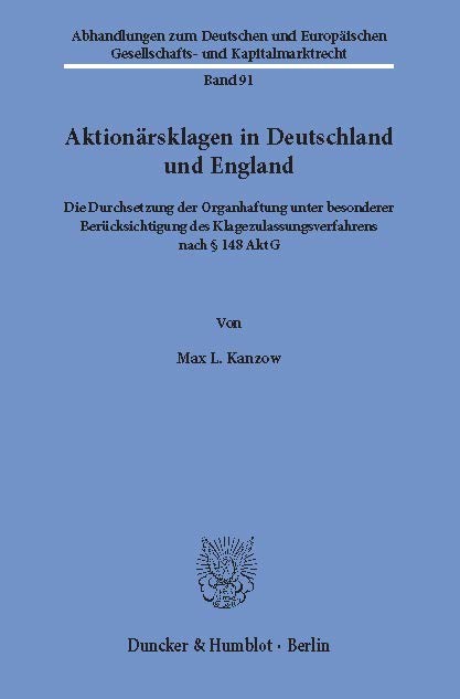Aktionärsklagen in Deutschland und England. main product photo
