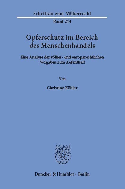 Opferschutz im Bereich des Menschenhandels. main product photo