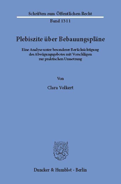 Plebiszite über Bebauungspläne. main product photo